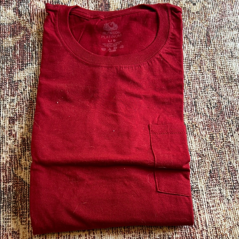 Fruit of the Loom Men's Deep Red Short Sleeve Tee